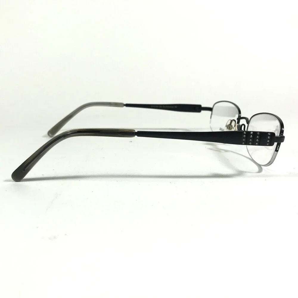 Vera Wang Luxe Eyeglasses Frames Exuberance BK Black Round Half Rim 51-18-138